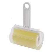 Pet Hair Sticky Washable Reusable Dust Remover Lint Roller Brush Yellow