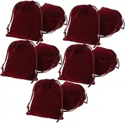 BESPORTBLE 10pcs Small Flannel Drawstring Bags for Jewelry Durable Pouches for Rings Earrings and Party Favors Elegant Wine for Weddings and