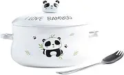 Unique Soup Mug Container Coffee Tea Soup Bowls,Cute Ceramic with Lid,Large Pasta Ramen Bowls Microwaveable Oatmeal Cereals Soup Bowl with Handle for Soup and Instant Noodles (Color : Blue, Size : 1