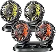 12V 24V Car Fan Cooling Car Fan Dual Head Usb Car Fan 2 Speeds Adjustable Auto Cooler Air Fan Car Accessories Wind Regulation (Color : 24v, Size : 03)