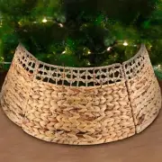 26in Christmas Tree Collar Natural Woven Rustic Christmas Tree Skirt Ring Decor