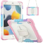 MCC Shockproof iPad 10.2" 2020 8th Gen Strap Rugged Colourful Tough Case Cover Apple [Colourful+Pink]