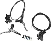 Jectse Hydraulic Brake Levers Calipers Set, Four Pistons Anti Slip High Stability Brake Hydraulic Disc Ergonomic for Mountain Bike (Black)