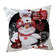 Cute Christmas Santa Letter Delivery Snowman Cushion Cover