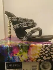 Cape Robin Retro Black Square Toe Rena Heel On Shoe Size 8.5