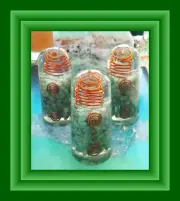 ORGONE GREEN AVENTURINE TOWER BUSTER, Orgone TB With 3 Copper Coils