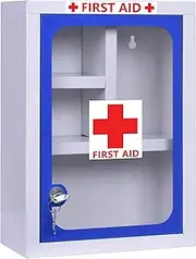 Plantex Multi Compartments Rectangular Big Size Emergency First Aid Kit/Medical Kit Box-Wall Mountable (Blue & White, 36 x 26 x 13 cm/XL)