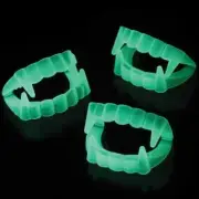 6 PACK GLOW IN THE DARK PLASTIC VAMPIRE FANGS / TEETH