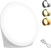 SAD Lamp, 10,000 Lux Simulated Sunlight, UV-Free Therapy Lamp with 3 Color Temp & 5 Brightness Levels & 6 Timer Light Therapy Lamp, SAD Light with Memory Function for Office/Home/Sleep/Decoration