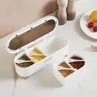Seasoning Container Condiment Organizer Divided Home Decor Nordic Storage Box