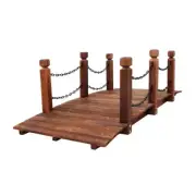 Garden Rustic Chain Bridge Wooden Decoration Landscape