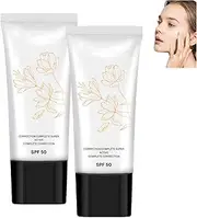 Korean Color Changing CC Cream,CC Color Correcting Full Coverage Cream,Korean CC Cream With Spf 50 for All Skin Types. (2pcs)