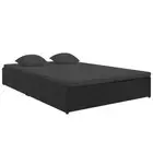Convertible Sun Bed With Cushions Poly Rattan Black fabric,rattan Loungers