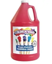 Colorations Simply Tempera Paint 1 Gallon Red Color Non-Toxic Kid Safe Craft