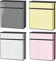 Wedhapy 4Pcs Cigarette Case Holds 40, Black, Gold, Silver & Rose Gold Cigarette Box for Men & Women with Pop-up Lid Portable Brushed Metal & ABS Holder Box for Outdoor