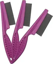 Kopal Flea Combs & Lice Combs for Dogs and Cats, Fine Tooth Combs 3-pc, Pink