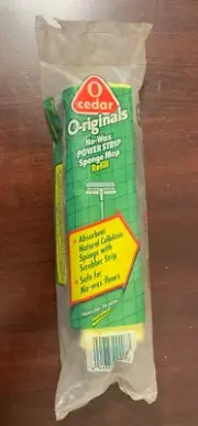 O Cedar O-riginal Power Strip Sponge Mop Refill Cellulose No Wax NEW NOS 1993