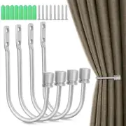 4 Pack Curtain Holdbacks Drapery Tiebacks Hooks for Wall Window Home Decor