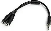 StarTech.com Headset Adapter for headsets with Separate Headphone/Microphone Plugs - 3.5mm 4 Position to 2X 3 Position 3.5mm M/F