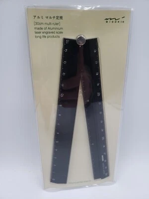 Midori aluminum multi ruler 30cm black. Fast U.S Shipping