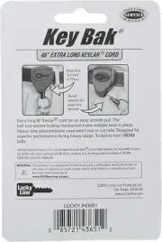 Super 48 Key-Bak Retractable Key Reel, 1 per Card, Black