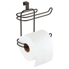 Iron Double Layers Roll Paper Rack Wall Mounted Drawer Back Hooks Bathroom