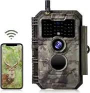 WiFi Trail Camera Wildlife Hunting Cam 48MP 1296P H.264 Video with App Bluetooth