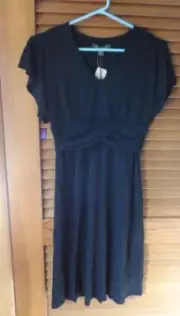 Ladies black Tambour Flutter sleeve evening dress size XS/TP Tommy Bahama