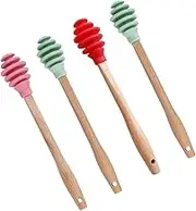 Alipis Silicone Honey Stirring Sticks Ergonomic Honey Dippers for Effortless Stirring Easy to Clean Kitchen Tool and Beverages Safe Food Grade Silicone