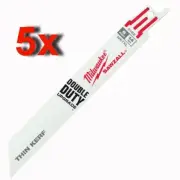 5 x MILWAUKEE 5092 152mm 10 TPI RECIPROCATING SAW BLADES