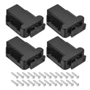 4 Set ABS Automatic Spring Loaded Push to Open Door Catch Touch Lock, Black