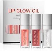 Joyeee Lip Oil Tint Lifter Gloss, 3PCS Fruit Flavored Balm Plumper Extreme Glow Oil Clear Gloss Set, Liquid Lipstick Long Lasting Hydrating Primer for Girl Women Gift
