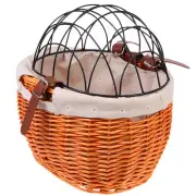 Bike Basket for Pets Dog Cat Wheel Rattan Bicycle Wicker Child