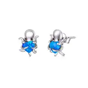 Sterling Silver Octopus Heart Stud Hypoallergenic Earrings