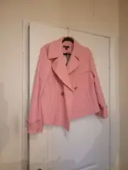 Ann Taylor Womens Pink new tweed blazer Peacoat Jacket Coat Sz 16P and skirt 14