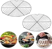 STOUCLA Round Cooling Rack, Cooling Rack, Cake Rack, Cake Cooler, for Roasting, Baking, Grilling, Round Cake Rack, Pack of 2, 32 cm