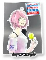 Nerdy Girl Sticker Glasses Lemon Icy Pink Hair Quirky Fun Japan B-Side Label