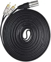 Oshhni XLR Male to Double RCA Adapter Y Cable Length 8M Wear Resistant Accessories Stereo Audio Interconnect Cable for Speaker Mixer