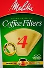 NIB Melitta Super Premium 624602 Cone Coffee Filters #4 - 100 ct Natural Brown