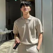 Polo Short-Sleeve Plain T-Shirt Almond - M