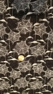 Spider's Web Kate Mcrostie Halloween Glitter on Black 42" x 28-1/2" FREE SHPPING
