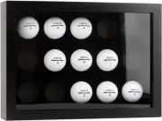 Bivitre Golf Balls Display Case for 15 Balls, Wooden Case with Acrylic Dust U...
