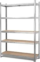 MasterSpec 5-Tier Garage Shelving 1800x1200x400mm Warehouse Rack Shelf Unit Storage Rack Pallet Racking Garage Shelves Industrial Commercial Shelving Display Heavy Duty Steel Rack Storage Racking