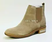 Aqua College LORI Booties SUEDE Leather Waterproof Block Heel -TAUPE- Size 7 m