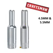 New Craftsman 4.5MM & 5.5MM Metric 6 Point 1/4" Drive 2pc Deep Socket Set CMMT