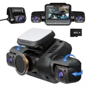 Dash Cam 4 Channel Front and Rear Inside, 360° Car Camera 4K UHD, Dash Camera...