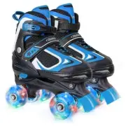 Kids Roller Skates for Boys Girls Kids, 4 Sizes Adjustable Quad Skates with