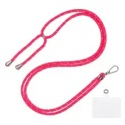 Phone Lanyard Adjustable with Patch for Smartphone Deep Rose red Gray 1 Pack