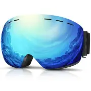 Ski Goggles Men Women Snowboard Goggles Over Glasses OTG Anti Fog Snow Goggle...