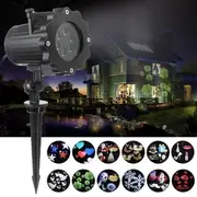 12 Patterns 4W Outdoor LED Projector Stage Light Waterproof Lawn Garden Landscape Christmas Decor 7184 EU PLUG